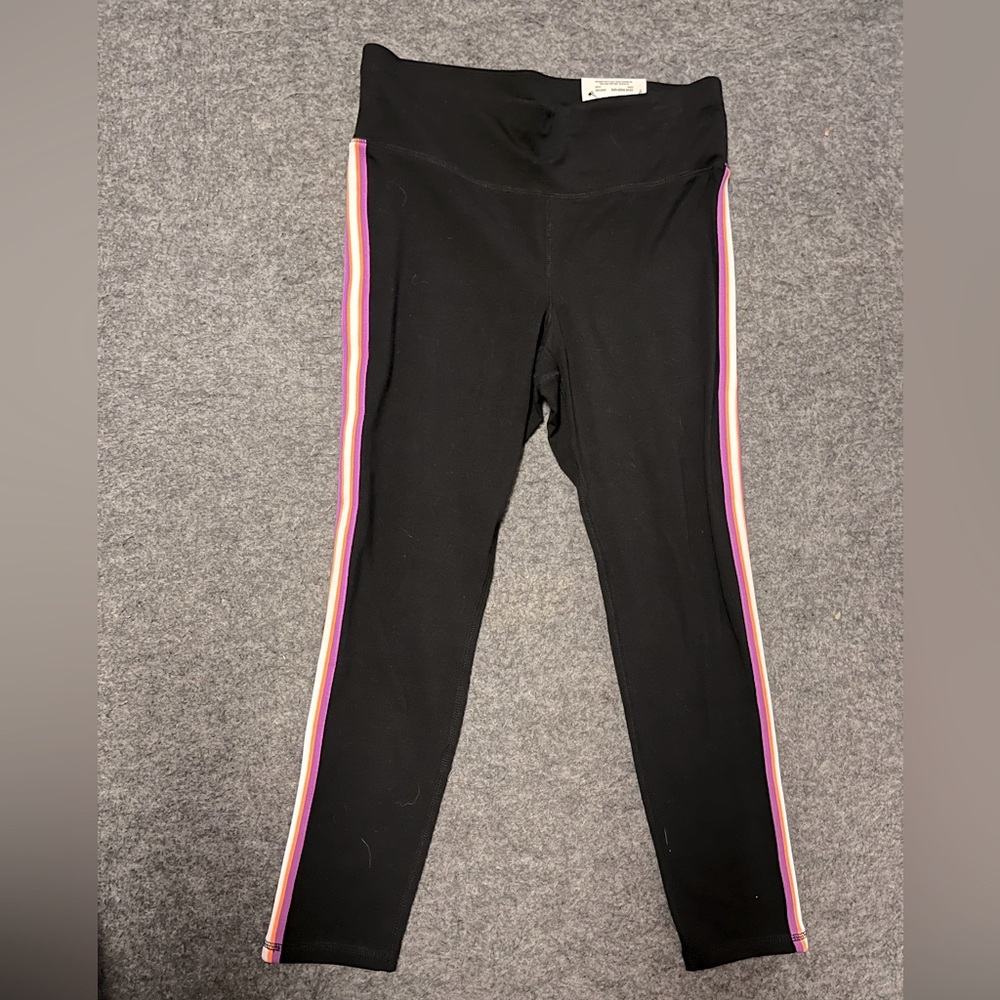 Pink Black Running Exercise Fitted Pants Leggings